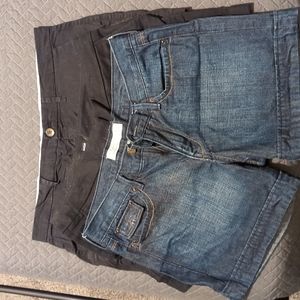 Size 10 women's black shorts and jean shorts